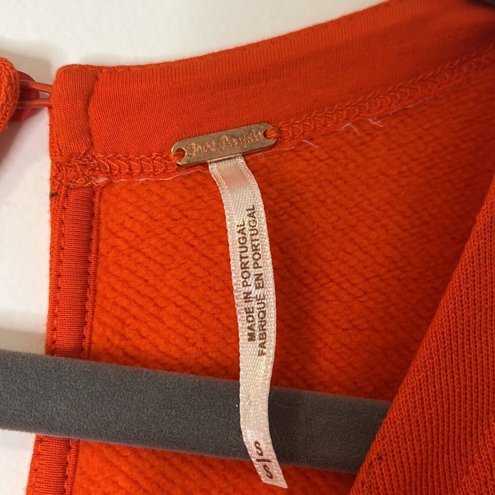 Free People Orange Sleeveless Sweatshirt Terry Dress Small - Picture 5 of 9